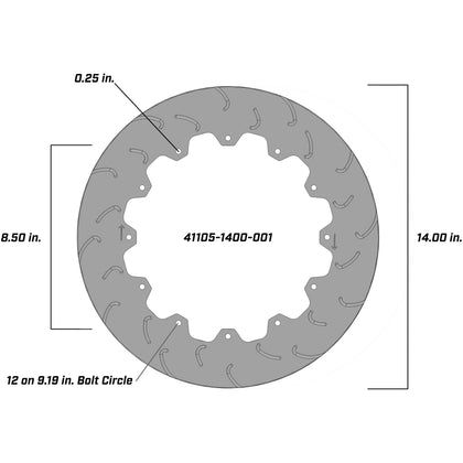 Camburg KINETIK Series 14" x 1.25" RH   Brake Rotor (12 on 9.19)