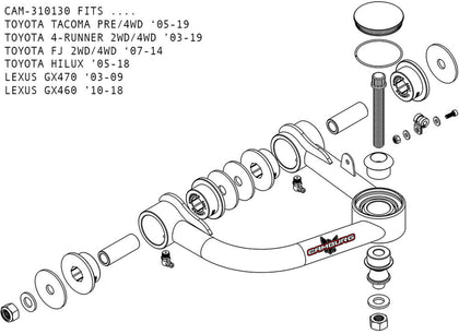 Camburg 03'-09' Lexus GX470 King 2.5 Performance Kit CAM-310157-X